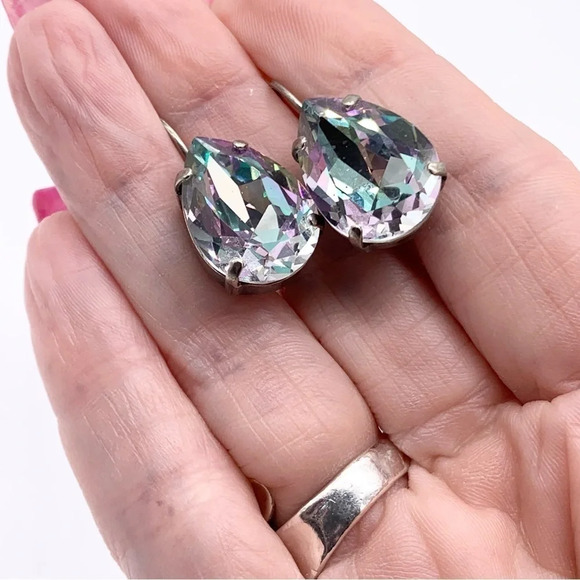 Sorrelli Large Teardrop Crystal Earrings - Picture 2 of 4